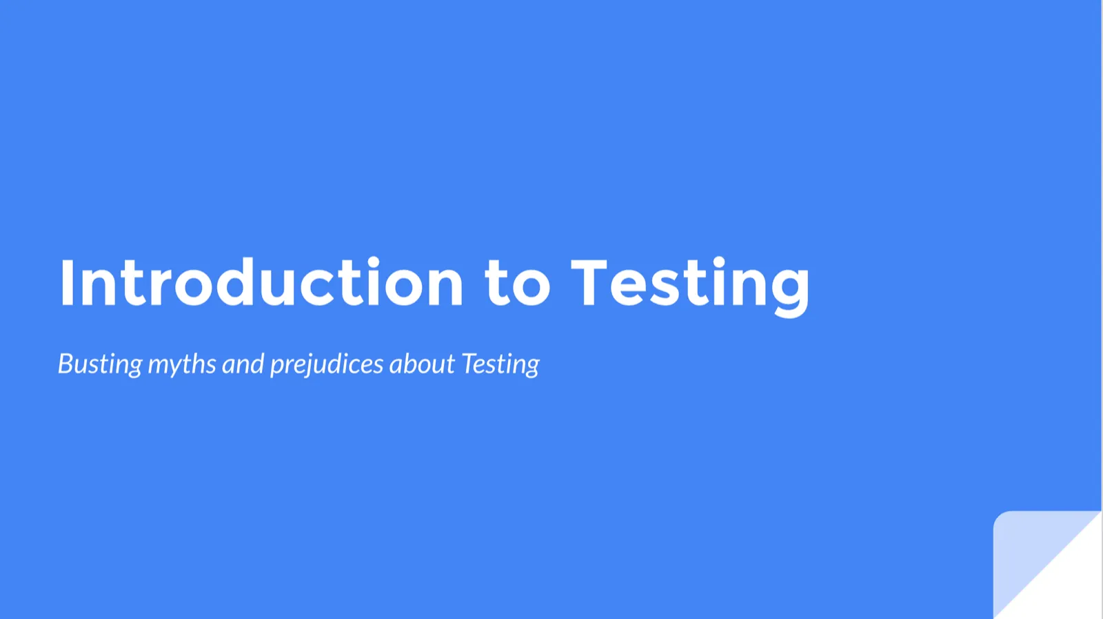 Introduction to Testing