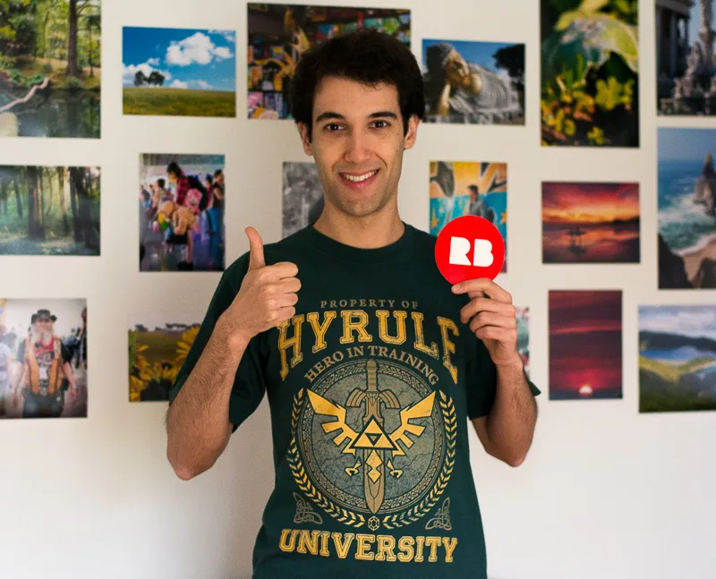 Wearing a Redbubble t-shirt